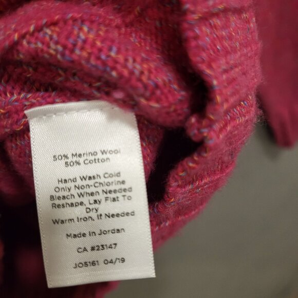 Talbots Womens Cable Knit Sweater Size Medium Turtleneck Wool Blend Fisherman - Picture 4 of 6